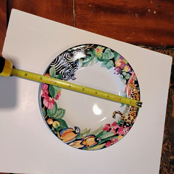 Sue Zipkin RAIN FOREST Set of 4 Salad Dessert Plates 7.75" by Vitromaster - Picture 3 of 5